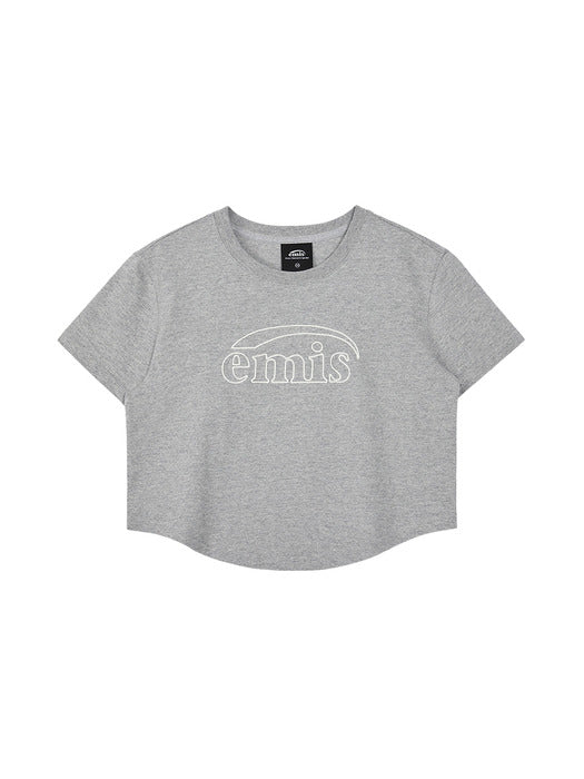 Emis (Womens) Chain Stitch T-Shirt-Melange Gray