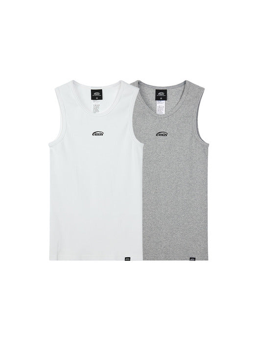 Emis Two Pack Sleeveless-White/Gray