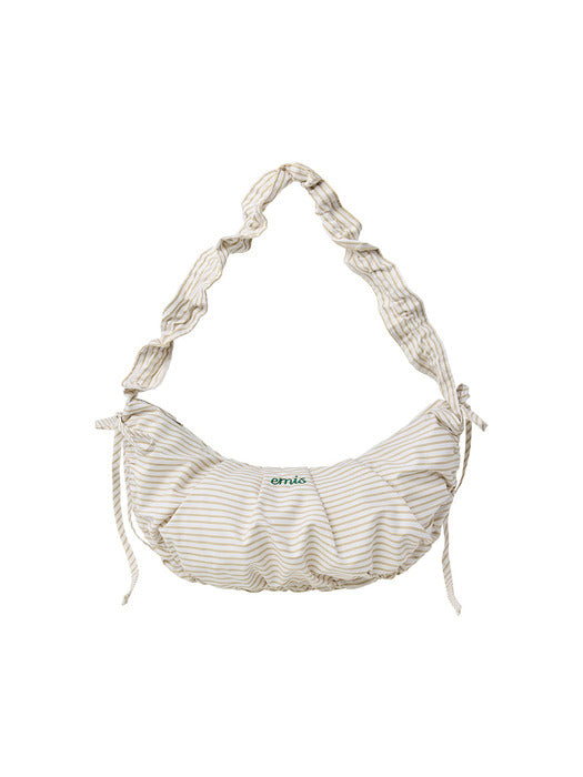 [emis] RIBBON STRING SHOULDER BAG-YELLOW STRIPE