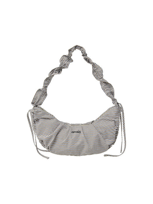 [emis] RIBBON STRING SHOULDER BAG-BLACK STRIPE