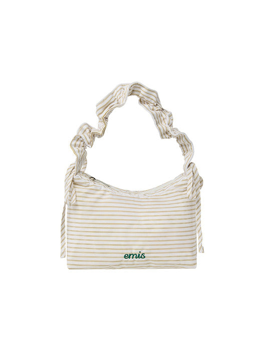 [emis] RIBBON STRING HOBO BAG-YELLOW STRIPE