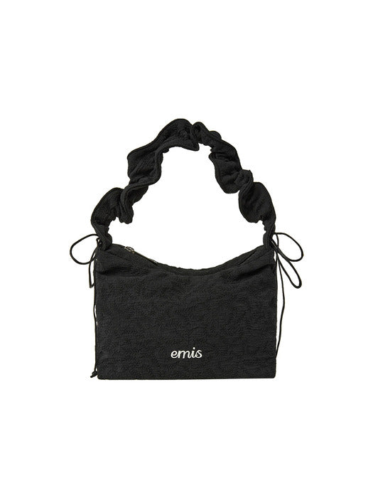 [emis] RIBBON STRING HOBO BAG-BLACK