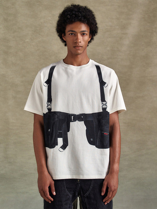 [andersson bell] UNISEX UTILITY VEST TROMPE LOEIL T-SHIRTS atb1293u(WHITE)