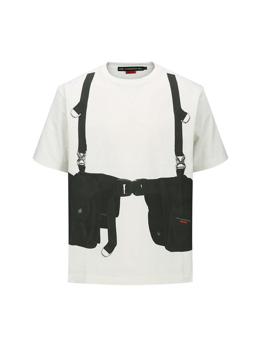 [andersson bell] UNISEX UTILITY VEST TROMPE LOEIL T-SHIRTS atb1293u(WHITE)