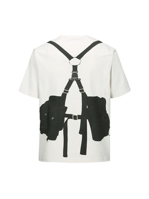 [andersson bell] UNISEX UTILITY VEST TROMPE LOEIL T-SHIRTS atb1293u(WHITE)