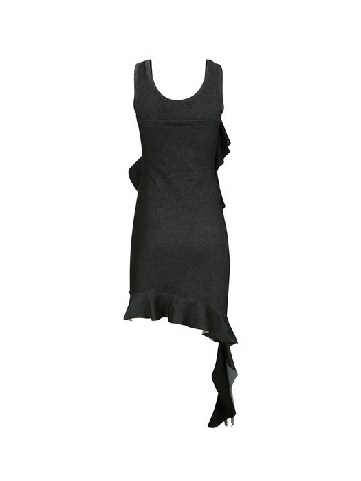 [andersson bell] FLOW RUFFLE DRESS atb1266w(WASHED BLACK)