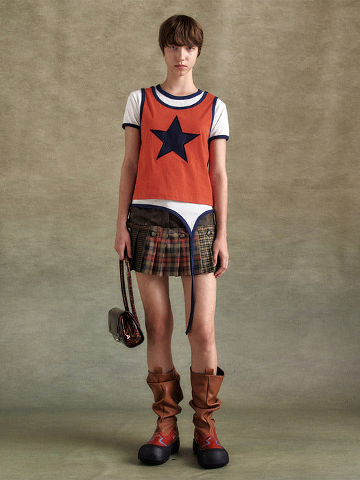 [andersson bell] SEVIGNY LAYERED T-SHIRT atb1312w(ORANGE)