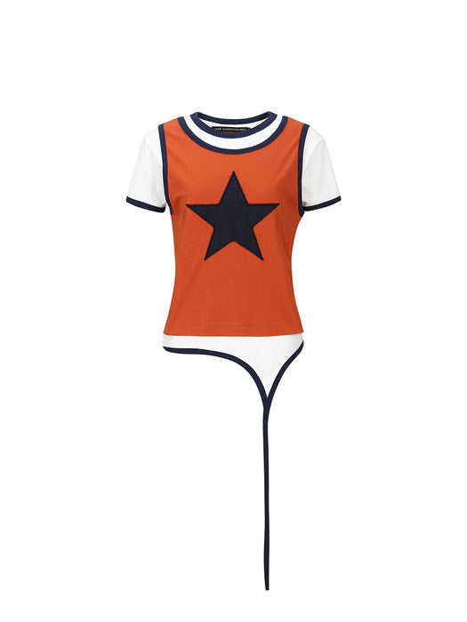 [andersson bell] SEVIGNY LAYERED T-SHIRT atb1312w(ORANGE)