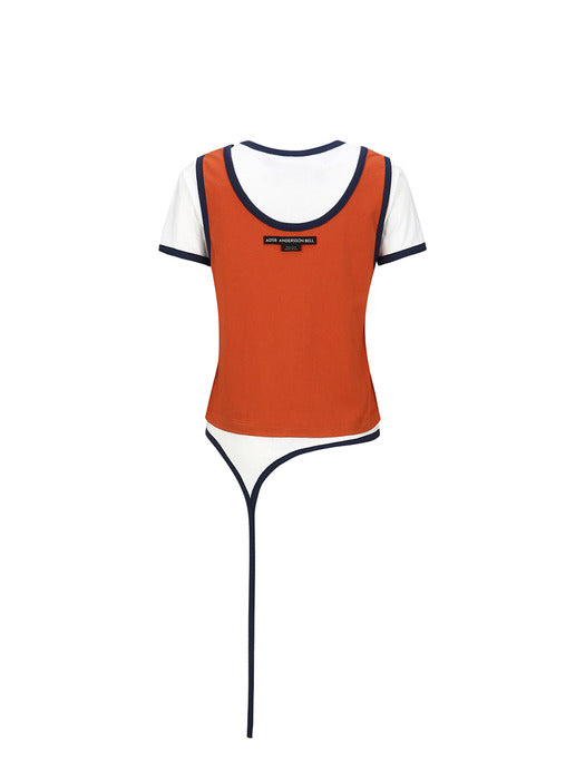 [andersson bell] SEVIGNY LAYERED T-SHIRT atb1312w(ORANGE)