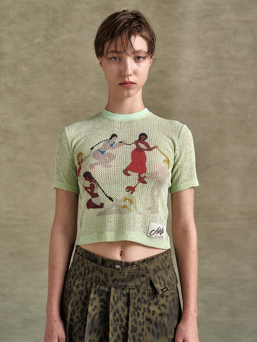 [andersson bell] (ESSENTIAL) HAIR BRAID CIRCLE RINGER T-SHIRT atb1321w(PALE JADE)