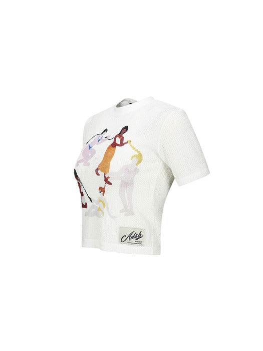 [andersson bell] (ESSENTIAL) HAIR BRAID CIRCLE RINGER T-SHIRT atb1321w(WHITE)