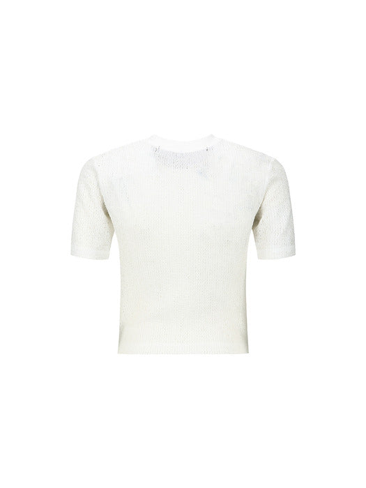 [andersson bell] (ESSENTIAL) HAIR BRAID CIRCLE RINGER T-SHIRT atb1321w(WHITE)