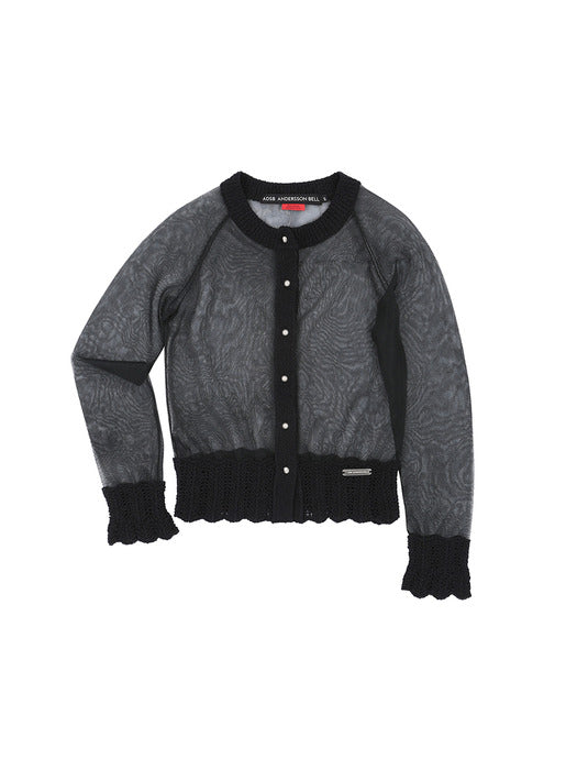 [andersson bell] SHEER KNIT CARDIGAN atb1327w(BLACK)