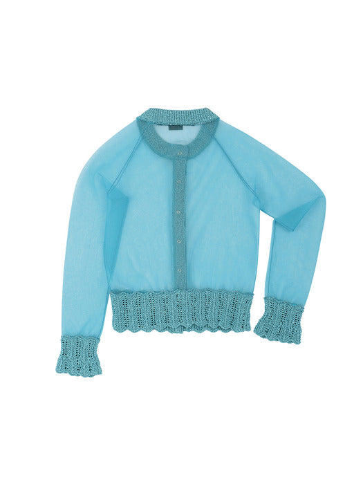 [andersson bell] SHEER KNIT CARDIGAN atb1326w(BLUE)