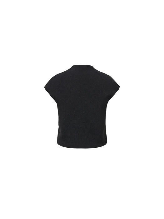 [amomento] WHOLEGARMENT CAP SLEEVE CARDIGAN_BLACK