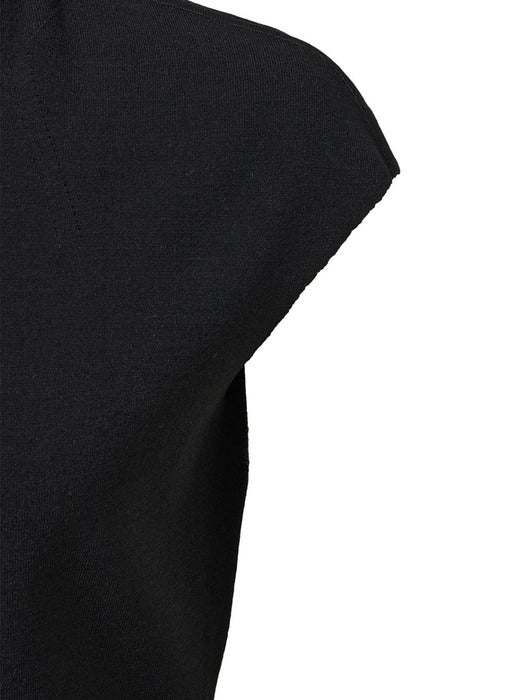 [amomento] WHOLEGARMENT CAP SLEEVE CARDIGAN_BLACK