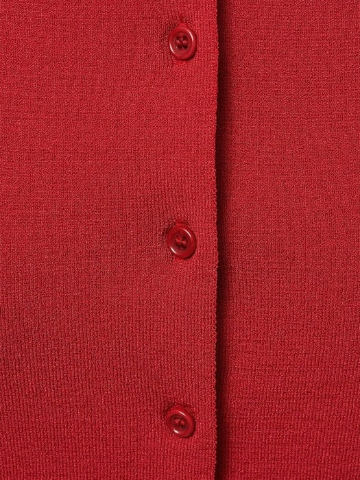 [amomento] WHOLEGARMENT CAP SLEEVE CARDIGAN_RED