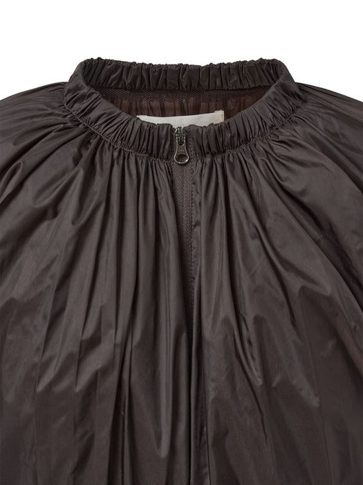 [amomento] NECK SHIRRING VOLUME JUMPER_DARK BROWN