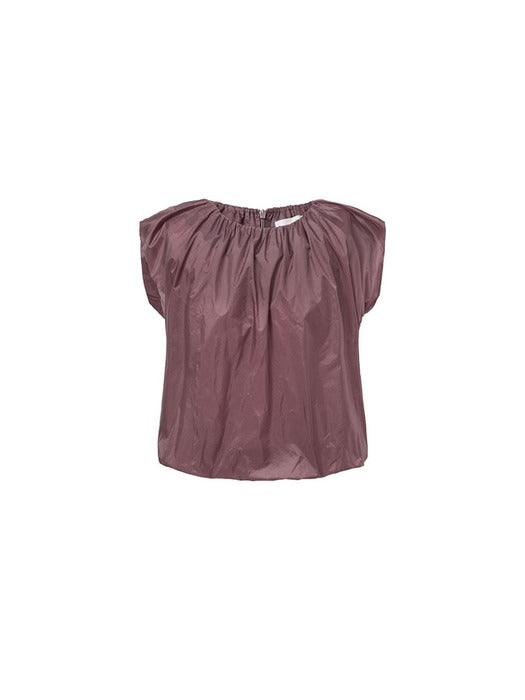 Amomento Nylon Volume Shirring Top - Purple