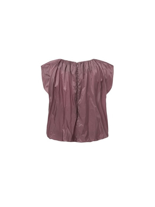 Amomento Nylon Volume Shirring Top - Purple