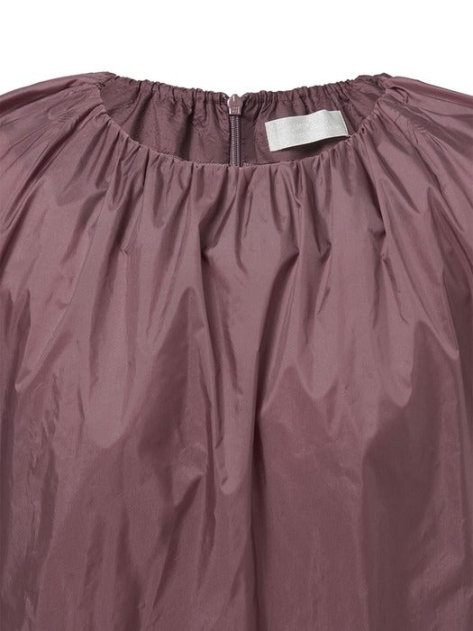 Amomento Nylon Volume Shirring Top - Purple