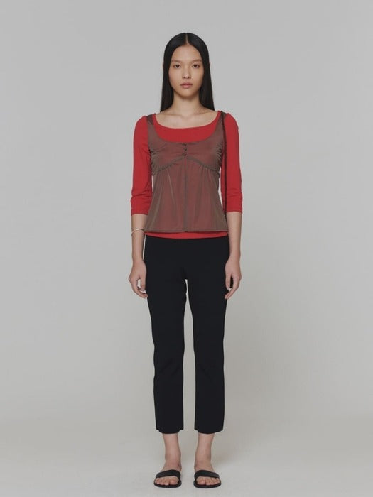 [amomento] SHEER BRA TOP_BROWN