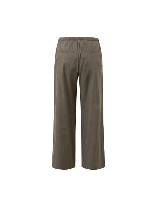 [amomento] STRIPE BANDING PANTS_BROWN