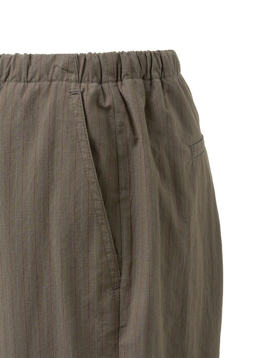 [amomento] STRIPE BANDING PANTS_BROWN