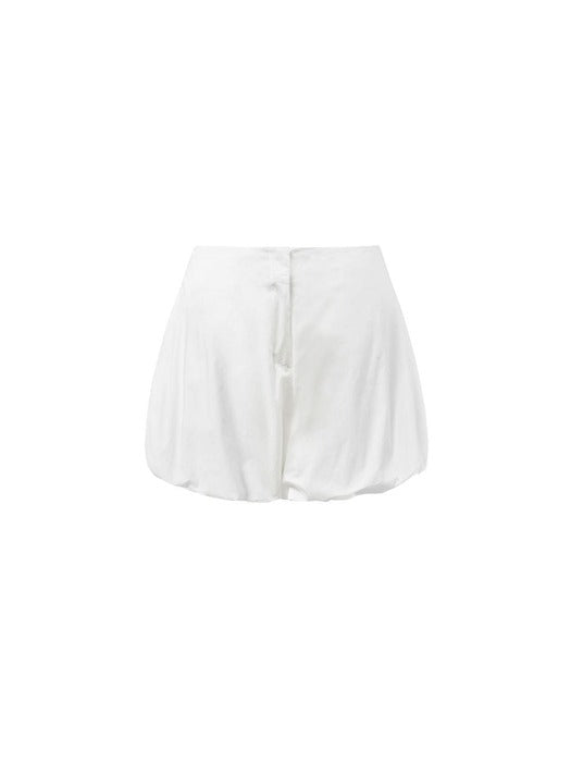 [amomento] COTTON VOLUME SHIRRING SHORTS_WHITE
