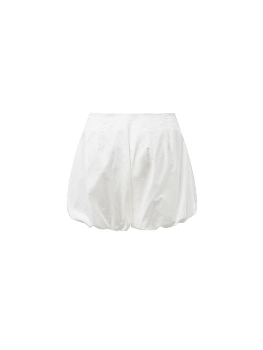 [amomento] COTTON VOLUME SHIRRING SHORTS_WHITE