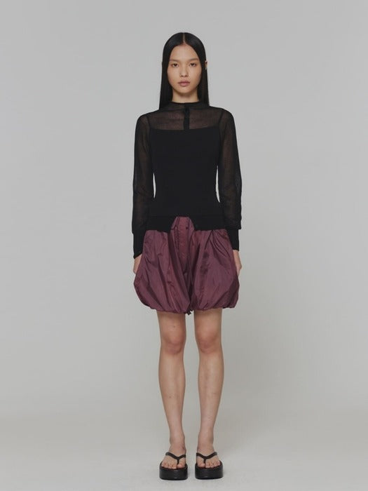 [amomento] NYLON SHIRRING SHORTS_PURPLE