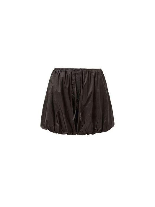 Amomento Nylon Shirring Shorts - Dark Brown