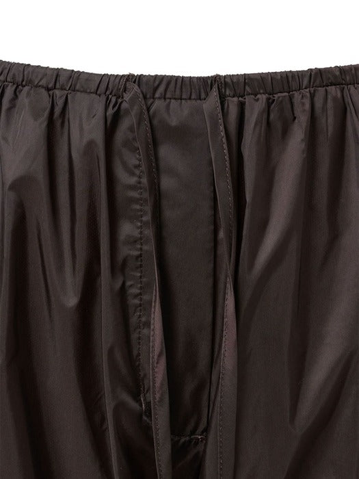 Amomento Nylon Shirring Shorts - Dark Brown