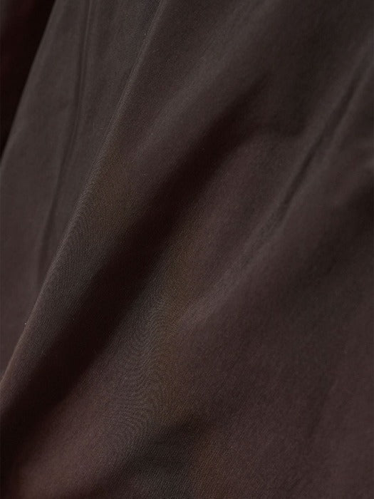 Amomento Nylon Shirring Shorts - Dark Brown