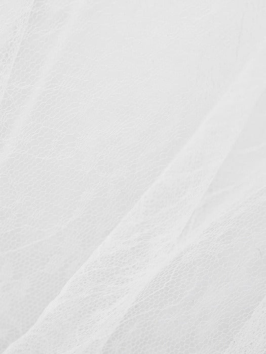 Amomento Sheer Lace Long Skirt - White