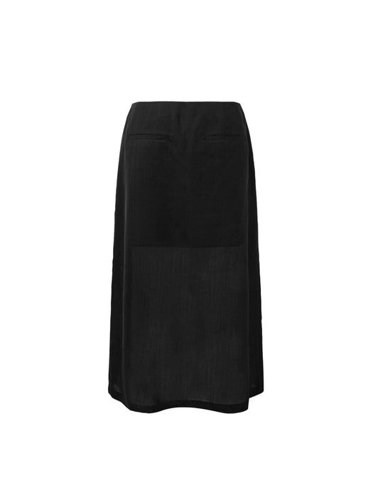 Amomento Sheer Maxi Long Skirt - Black