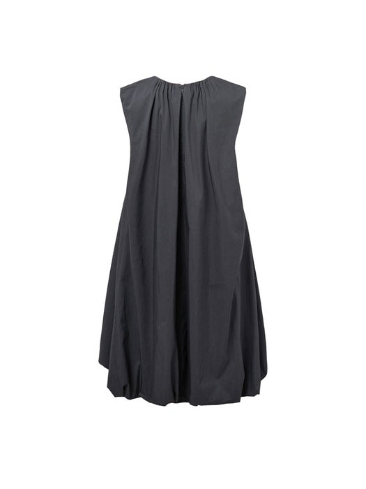 [amomento] COTTON VOLUME SHIRRING DRESS_CHARCOAL