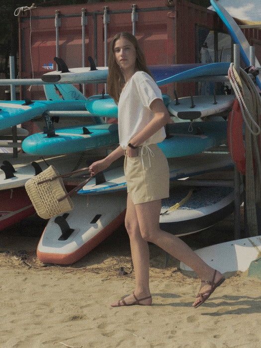 [TILLIDIE] Classic short pants TISU02PT02_Beige