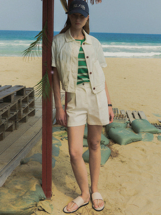 [TILLIDIE] Classic short pants TISU02PT01_Ivory