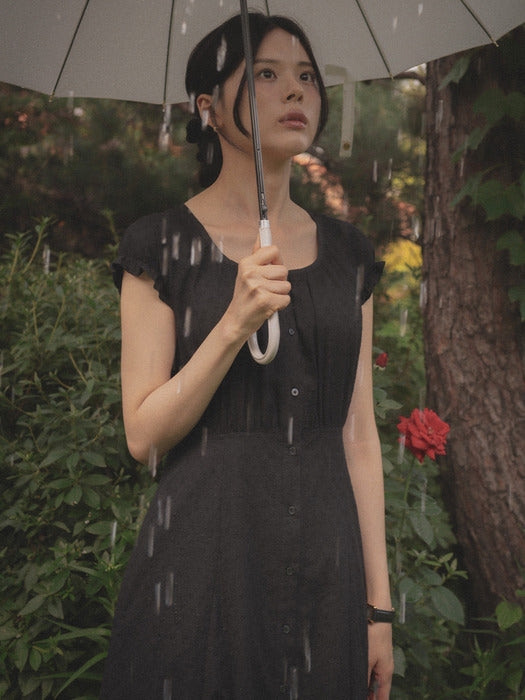 [TILLIDIE] Shirring long dress TISU02OP06_Black