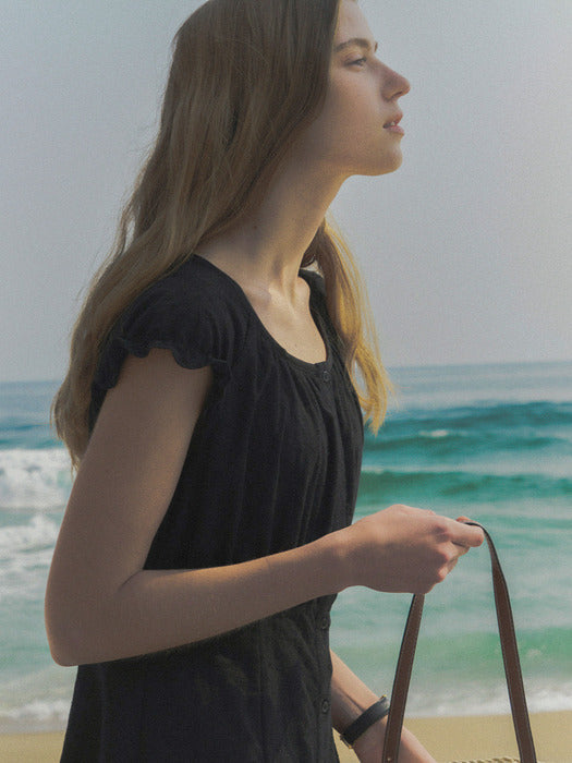 [TILLIDIE] Shirring long dress TISU02OP06_Black