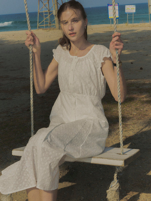 [TILLIDIE] Shirring long dress TISU02OP05_Ivory