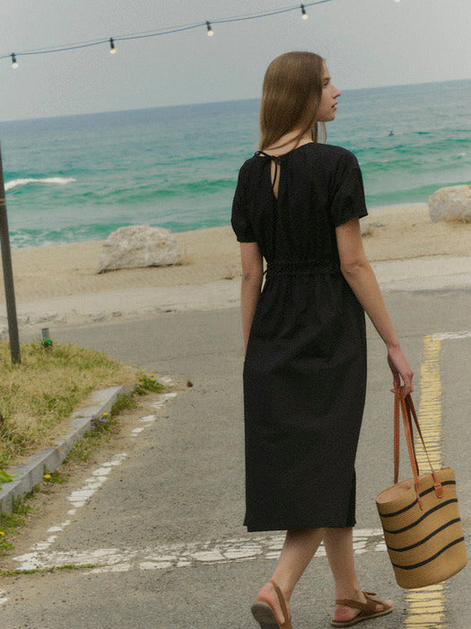 [TILLIDIE] String detail dress TISU02OP04_Black
