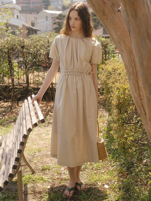 Tillidie String detail dress Beige