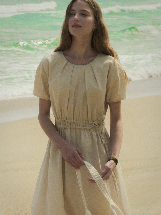 Tillidie String detail dress Beige