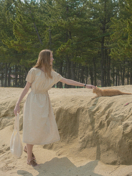 [TILLIDIE] String detail dress TISU02OP03_Beige