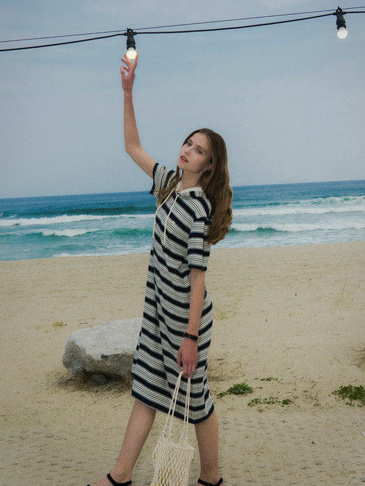 [TILLIDIE] Stripe hood dress TISU02OP01_Navy