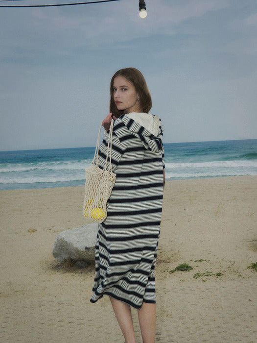 [TILLIDIE] Stripe hood dress TISU02OP01_Navy