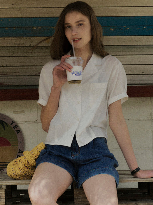 [TILLIDIE] Collar cotton blouse TISU02BL05_Ivory