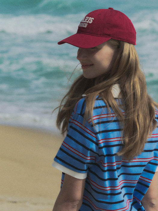 [TILLIDIE] Stripe collar t-shirt TISU02TS03_Blue